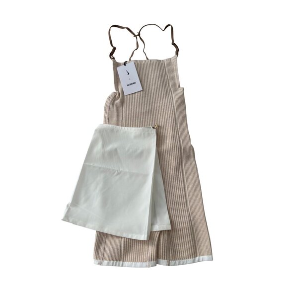 Jacquemus x Nike Beige Ribbed Knit Romper With Sheer Wrap Skirt Womens XS - Picture 5 of 10